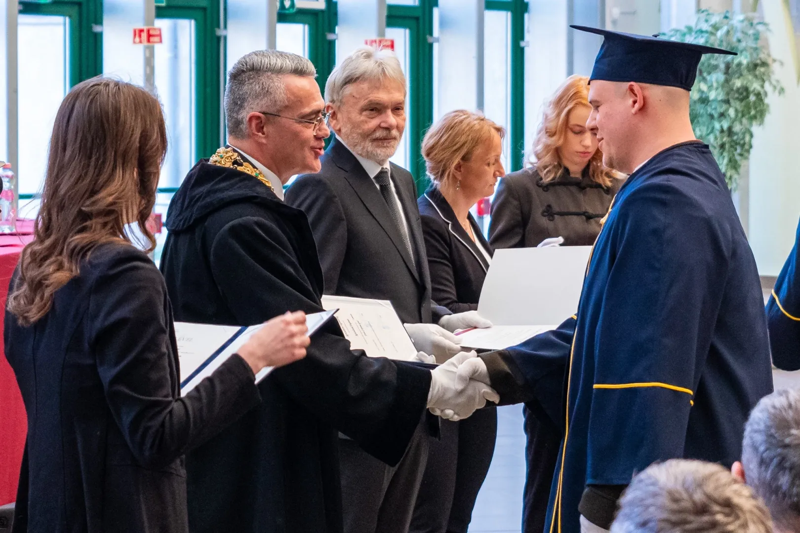 The graduates were congratulated by Dr Tamás Tóth, Dean of the Faculty, and Miklós Szabó, Mayor of Mosonmagyaróvár (Photo: Máté Dudás)